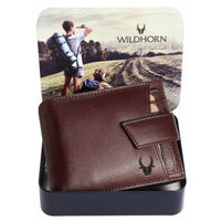 WILDHORN RFID Protected Genuine High Quality Leather Maroon Wallet for Men