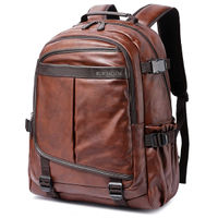 FUR JADEN Brown Leatherette 15.6 Inch Laptop Backpack