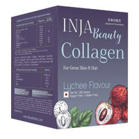 INJA Beauty Collagen for Skin- Hair & Nails- with Vit C- Glutathione- Biotin - Lychee Flavour