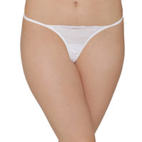 Clovia Lace Ultra Low Waist G-String Panty - White