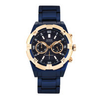 Guess W0377G4 Round Navy Blue Dial Analog Watch