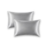 Dreams Satin Silky Soft Pillow Covers For Hair And Skin Care - 18 X 27 Inch - Set Of 2 (Grey)