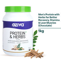 OZiva Protein & Herbs For Men, for Lean Muscle, Better Stamina and Recovery, Chocolate