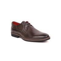MASABIH Genuine Leather Grey Laceup Derby Shoes