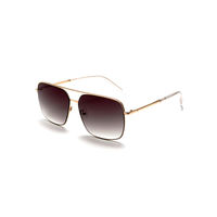French Connection Brown Lens Square Sunglass Full Rim Metallic Frame With Gradient (FC 7575 C2)