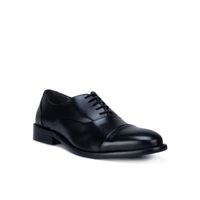 Rosso Brunello Black Leather Oxford Shoes