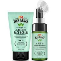 Man Arden Anti Acne Neem Foaming Face Wash With Brush + Face Scrub