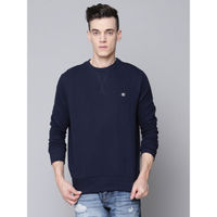 Ben Sherman Navy Blue Solid Round Neck Sweatshirt