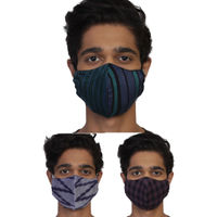 Anekaant Pack Of 3 Multicolor 3-Ply Reusable Woven Viscose Fabric Fashion Mask