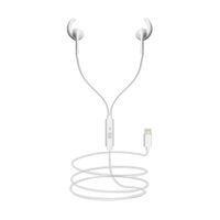 Foxin BASS PRO LB1 Wired Earphones with Earhooks & Lighting Connector Plug (White)