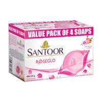 Santoor RoseGlo Soap (Value Pack of 4)