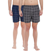 XYXX Super Combed Cotton Checkered Boxers For Men (Pack Of 2) - Multi-Color