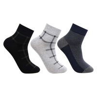 Bonjour Men's Scottish Collection Ankle Socks, Pack Of 3 - Multi-Color (Free size)