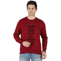 Monte Carlo Men Maroon Cotton Blend Printed Sweatshirt