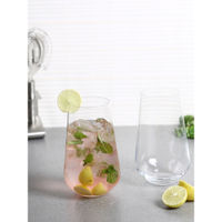 Bohemia Crystal Sandra Tall Cocktail, Mocktail, Juice Glass Set, 380ml, Set Of 6, Transparent