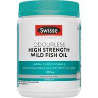 Swisse Wild Fish Oil with Omega 3 (1500mg) Fatty Acids for Heart, Brain, Joints & Eyes