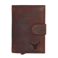 NAPA HIDE RFID Protected Genuine High Quality Brown Leather Card Holder For Men