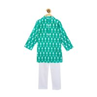Campana Green Printed Kurta With Pyjama (Set of 2)