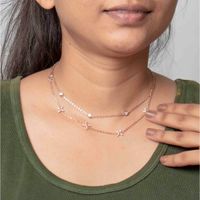 Praavy 925 Sterling Silver Sparkle Knot Necklace In Rosegold - P20N0010 (45)