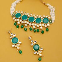 Sukkhi Elegant Gold Plated Kundan Choker Necklace Set (SKR74683)