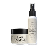 Arata Pro Grooming Set with Sea Salt Thickening Spray & Hair Pomade