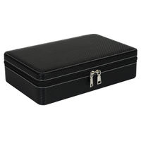D'SIGNER 10 Slots PU Leather Watch Box Suitcase Type with Zipper - (WD-PUBK-W10C)