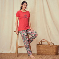 July Nightwear For Women Cotton Brown T-Shirt - Pyjama PC940