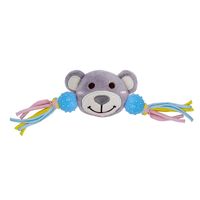 Goofy Tails Baby Pet Bear Two Knott Squeaky Chew Toy With Rope For Puppies