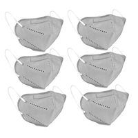 Fabula Pack Of 6 Anti-pollution Reusable 5-layer Mask Color: Grey