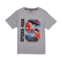 Marvel Fashion Boys Spider Man Printed Half Sleeves Grey Cotton Tshirt