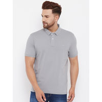 98 Degree North Grey Solid Polo T-shirt
