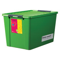 Lock & Lock Inplus Easy Clip Storage Box, 60 Litres, Green