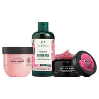 The Body Shop British Rose Shower Gel, Body Scrub & Body Yogurt Combo