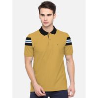 BULLMER Yellow Premium Polo Neck T-shirt For Men