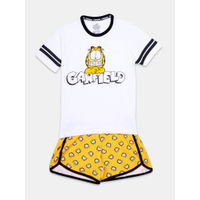 Napchief Garfield Cotton Shorts Set Girls - White