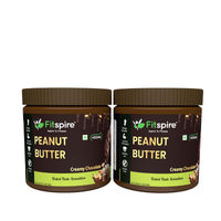 Fitspire Fit 100% Roasted Peanuts Butter Crunchy - Chocolate Flavor for Kids & Adults - 340gm Combo