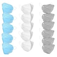 Fabula Pack Of 15 Anti-pollution Reusable 5-layer Mask Color: Blue,grey,white