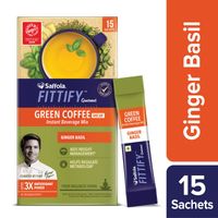 Saffola FITTIFY Gourmet Green Coffee Instant Beverage Mix - Ginger Basil