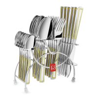 FNS Castle 24 Pc Cutlery Set With Hanging Stand