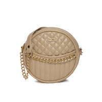 KLEIO Quilted Round Beige Sling Bag (HO8013KL-BE)