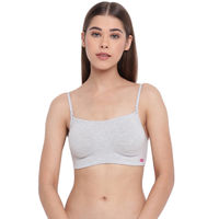 Enamor A022 Cotton Cami With Detachable Straps Bra- Non-padded,wirefree, High Coverage - Grey