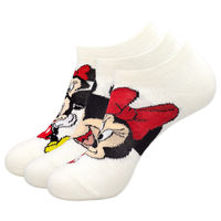 Balenzia X Disney Mickey & Minnie Themed Lowcut Socks For Women- (Pack Of 3 Pairs) - Multi-Color