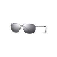 PARIM Polarized Men's Rectangular Sunglasses Grey Frame / Silver::Grey Lenses