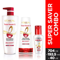LOreal Paris Total Repair 5 Shampoo 704ml With Conditioner 192.5ml And Serum 40ml(936.5ml)