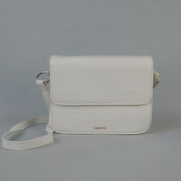 THESTO White Croc Geometric Sling And Cross Bags