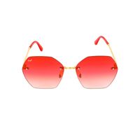 Floyd Golden Frame Red Lense Fashion Sunglasses (8817_Gld_RedGrd)