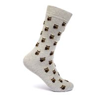 Mint & Oak Owl Year Round Crew Length Socks for Men - Grey (Free Size)