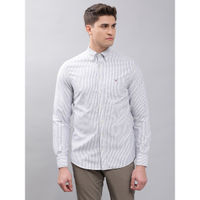 GANT Men White Striped Regular Shirt