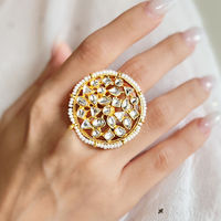 Azai Jewellery by Nykaa Fashion Gold Ring with Kundan Embellishments