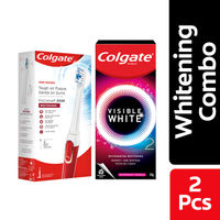 Colgate Visible White O2 Toothpaste Peppermint Sparkle & 250R Whitening Elec Toothbrush